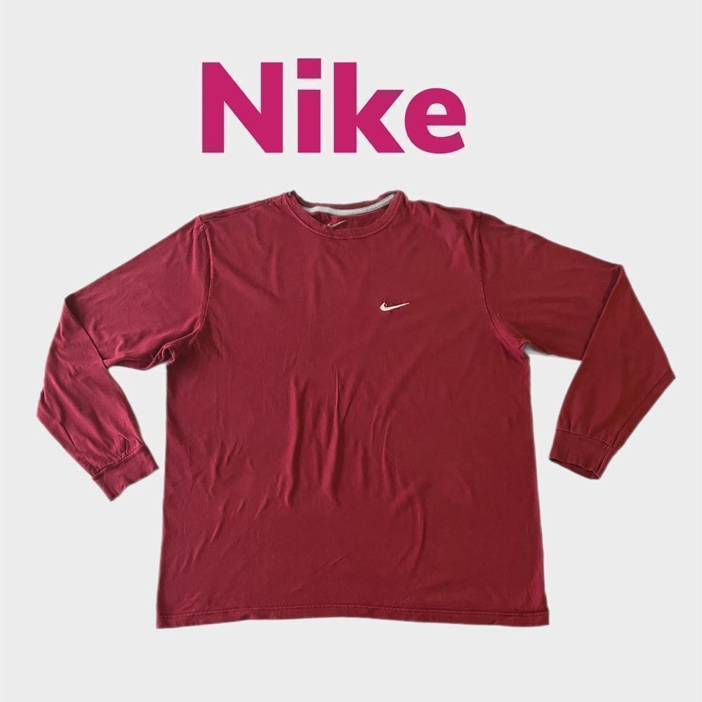 Nike Vintage LongSleeve Athletic Red Shirt Sz XXL